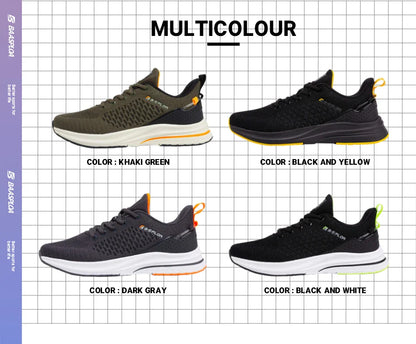 Baasploa Men’s Sport Shoes – Breathable Mesh Running & Casual Sneakers, Non-Slip Comfortable Outdoor Walking Shoes