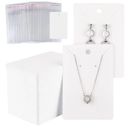 50pcs 6x9cm Blank Jewelry Display Cards – Necklace & Earring Holder Cards