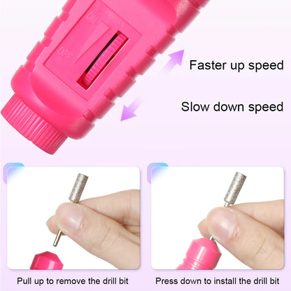 LINMANDA 6-in-1 Electric Nail Drill Kit – Portable Manicure Machine for Nail Filing, Polishing & Removal Tools