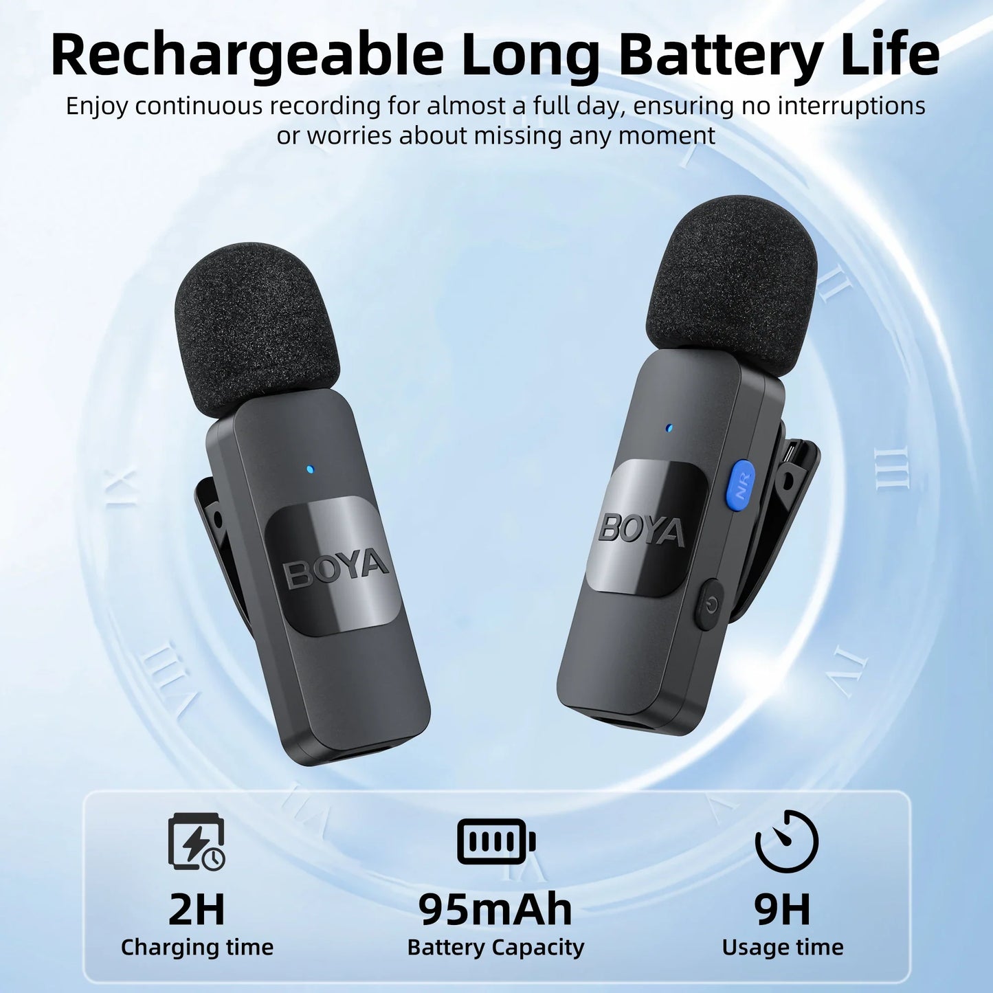BOYA BY-V Wireless Lavalier Microphone – Professional Mini Mic for iPhone, iPad, Android, Live Broadcast, Gaming, Recording & Vlog