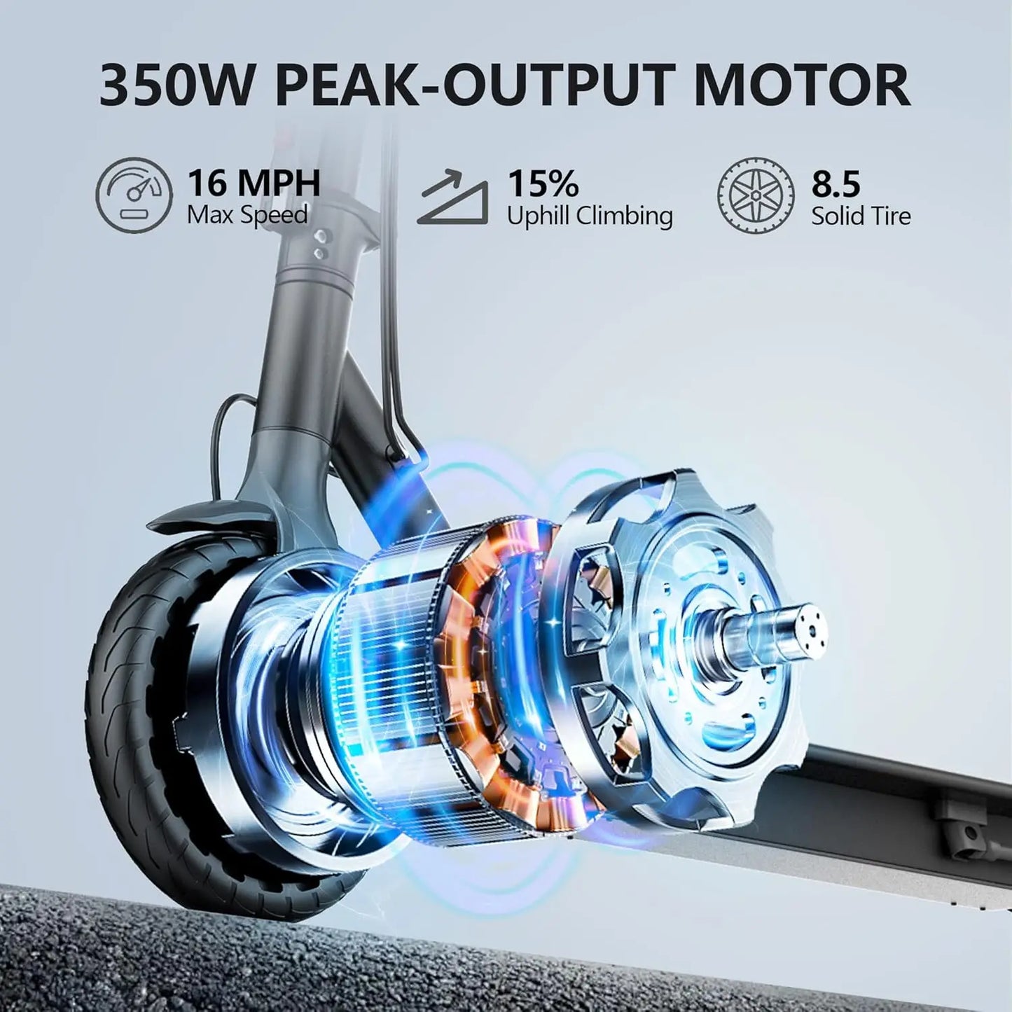 2026 LADPED LP60 Electric Scooter - 350W Folding E-Scooter with 19MPH Speed, 16-Mile Range & 8.5-Inch Tires for Adults