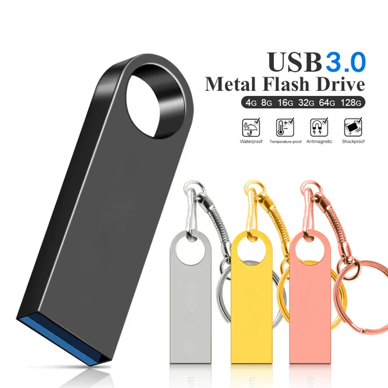 USB 3.0 Flash Drive - High-Speed Pendrive 128GB, 64GB, 32GB, 16GB, 8GB Stick Storage