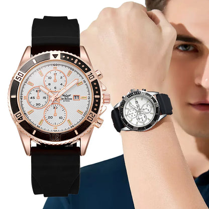 UTHAI CA09 Men’s Luxury Quartz Watch – Silicone Band Sports & Business Wristwatch with Calendar