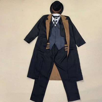 Nakahara Chuuya Cosplay Costume — Hat, Uniform, Trench Coat & Pants, Big Size Outfit for Halloween & Comic Con
