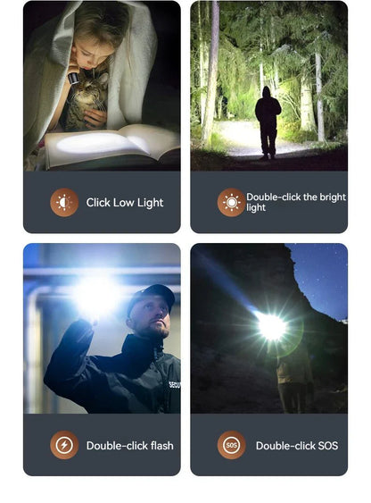 Philips 2025 New EDC Portable Rechargeable LED Flashlight – Self Defense, Camping & Hiking Tool