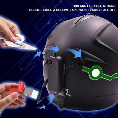 Motorcycle Helmet LED Warning Lights : Night Riding Cold Light Strip EL Waterproof Sticker - 4 Flashing Accessories for Enhanced Safety