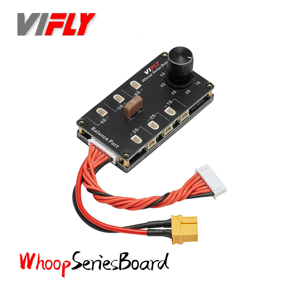 VIFLY Whoop Series 6-Port 1S Lipo Battery Balance Charging Board – XT60 Input for PH2.0, BT2.0, GNB27 FPV TinyWhoop