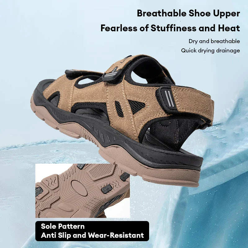 Men’s Summer Beach Sandals – Breathable Quick-Dry Water Shoes | Retro Comfortable Casual Holiday Sandals for Outdoor & Beach Wear