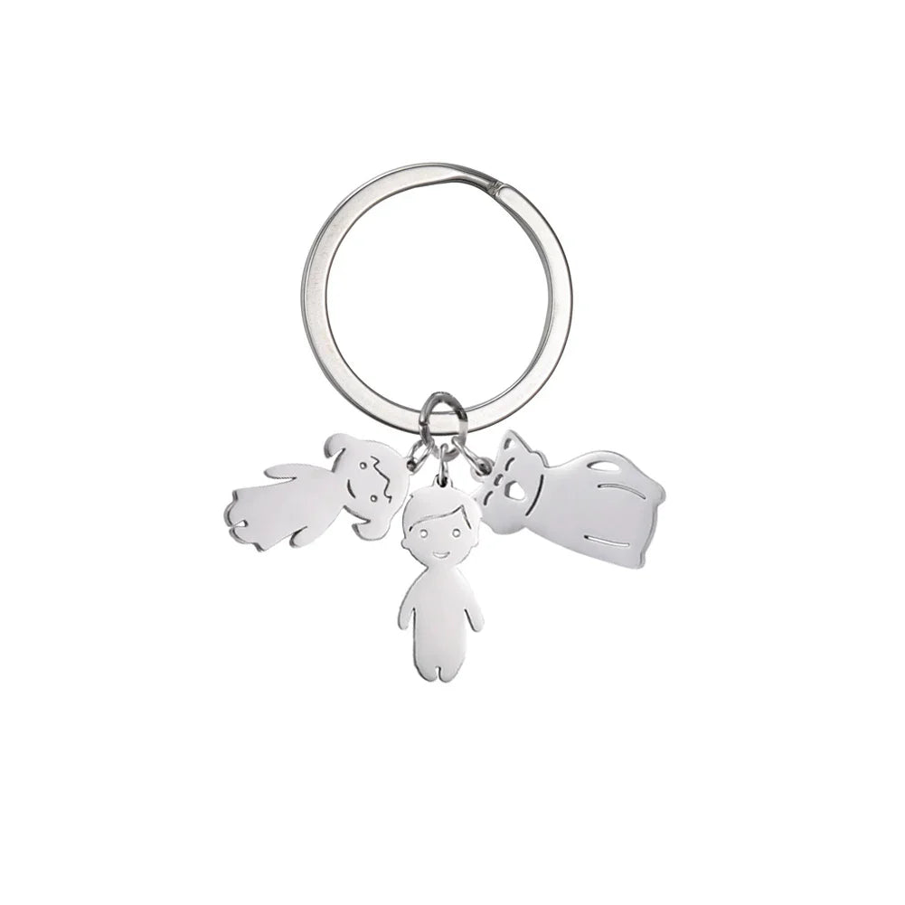 Personalized Kids & Family Keychain – Custom Name Key Chain for Mother’s Day, Couples, Boys, Girls, Pets, Mom, Dad, Baby Gift