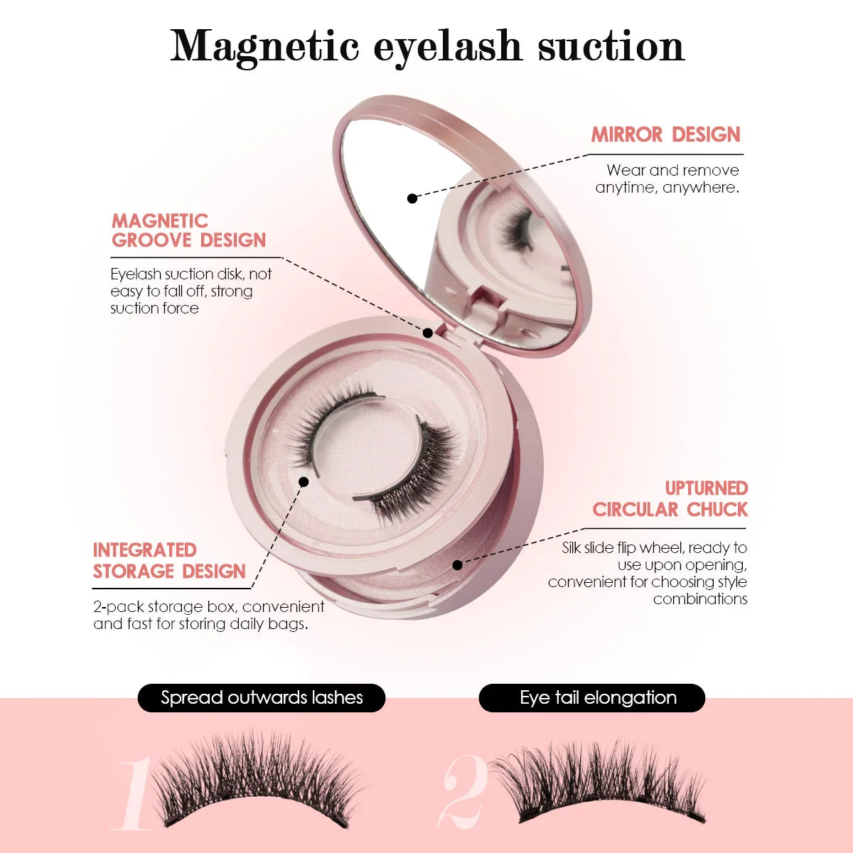 Magnetic Eyelashes Set – 3D Mink Reusable False Lashes 1/2 Pairs with Tweezers, Natural Long Makeup Kit