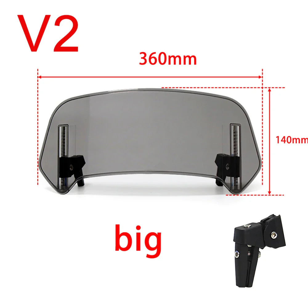 Universal Motorcycle Windshield Extension – Adjustable Clamp-On Wind Deflector Spoiler for BMW, Kawasaki, Yamaha, Honda & Suzuki Bikes