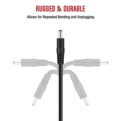 DC Power Extension Cable - 5.5x2.1mm Female to Male Connector Cord for LED Lights, CCTV & Power Adapter Devices