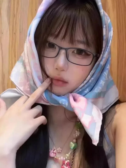 Japanese Korean Retro Square Glasses – Harajuku Clear Frame Eyewear with Blue Light Blocking
