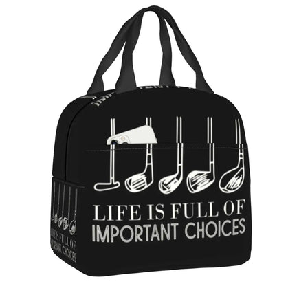 Golf & Beer Insulated Lunch Bag - Reusable Thermal Cooler for Work, School & Sports