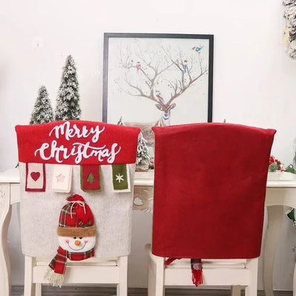 Christmas Chair Decoration Set - Cartoon Holiday Chair Covers and Festive Home Decor Supplies for Christmas Celebration