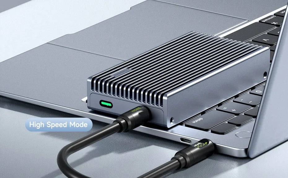 Hagibis 40Gbps USB4 M.2 NVMe SSD Enclosure – LED Display with USB4 Cable for Thunderbolt 4/3 & USB 3.2/3.1/3.0 B+M M-Key SSD Case