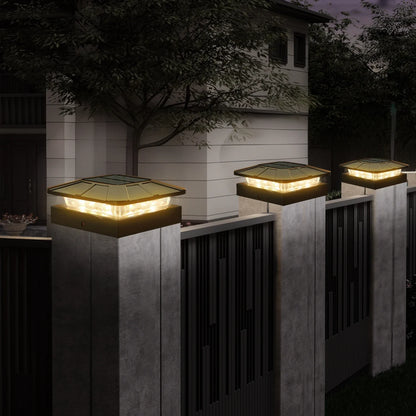 Outdoor Solar Fence Gate Light - Waterproof LED Villa Pillar Lamp for House & Garden Decor