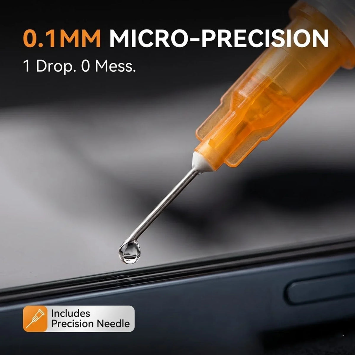 SiKEZHAN 50ml Phone Screen Adhesive Remover - LCD Frame & Back Cover Glue Cleaner with Precision Injector Needle