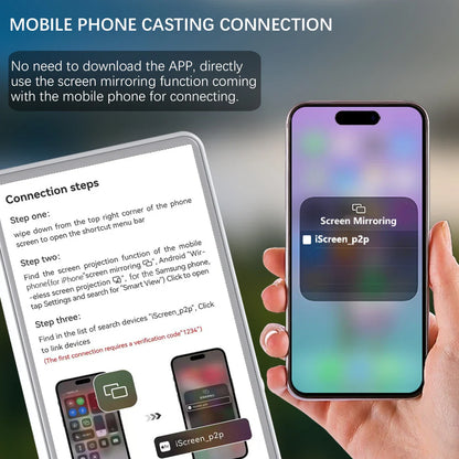 Vlog Selfie Monitor Screen for Phone – Rear Camera Display with MagSafe Magnetic Mount and Wireless Connection for Live Streaming