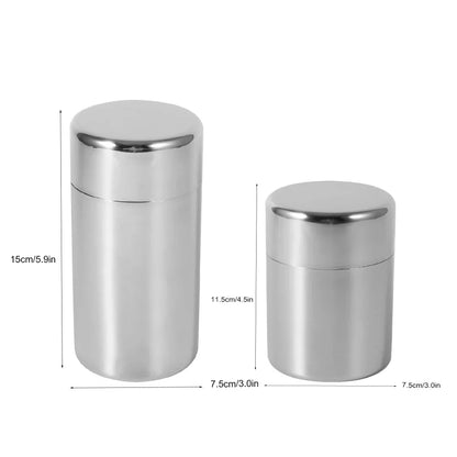 Stainless Steel Tea Leaf Canisters — Kitchen Storage Containers for Tea, Coffee & Sugar