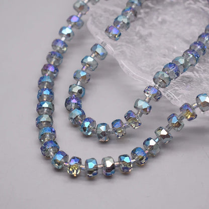 8mm Crystal Glass Beads Set - 30PCS Color Wheel Faceted Round Loose Beads for DIY Jewelry Making & Bracelets