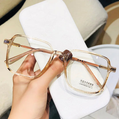 Trendy Reading Glasses for Women — Anti Blue Light Presbyopia Eyewear, High-Definition Transparent Frame, Unisex Eyeglasses