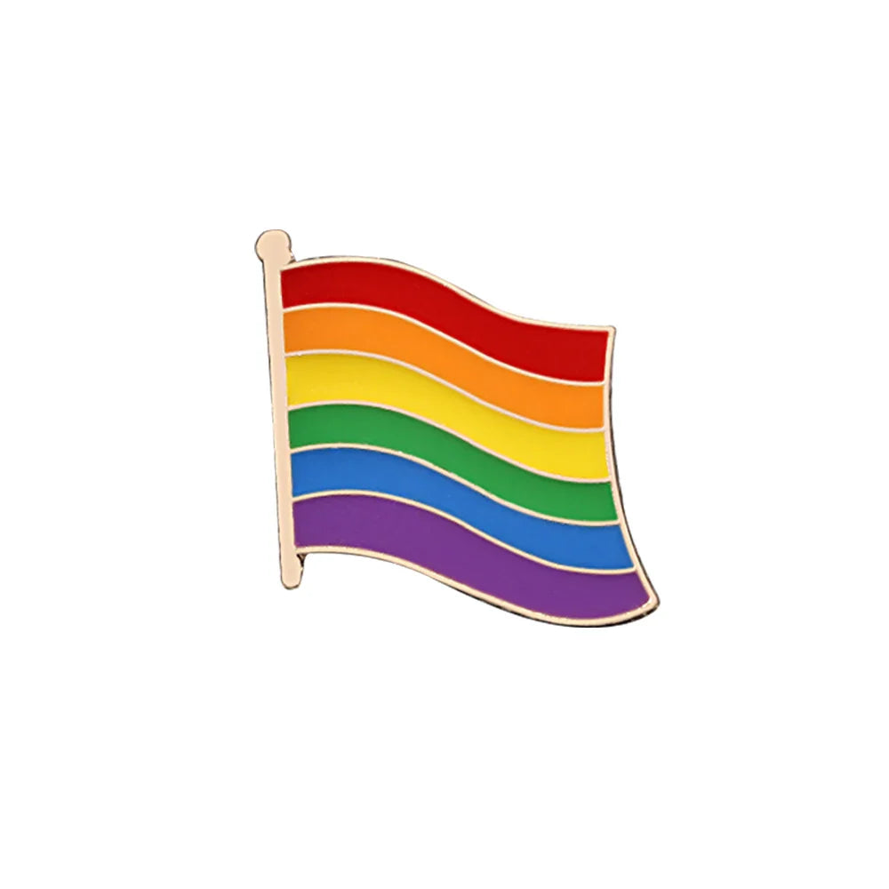 LGBT Rainbow Enamel Pins — Custom Heart & Flag Brooches for Bag, Shirt, Lapel, YES Gesture, Jewelry Gifts