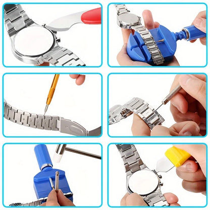 Watch Repair Tool Kit: 147-Piece Set with Case Remover/Opener Bar - Convenience Brand Clock Tool