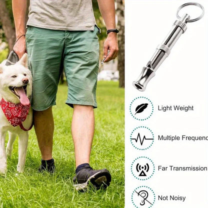 1/2 Pcs Dog Whistle to Stop Barking - Adjustable Sound Pitch with Keychain - Professional Recall Tool for Pet, Puppy, Cat, Dog