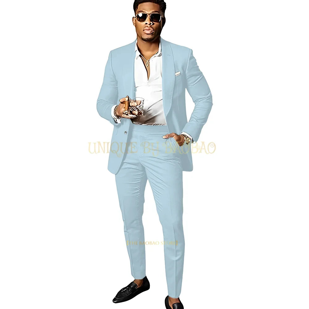 Men's Brown 2 Piece Suit - Shawl Collar Single Breasted Tuxedo Blazer & Pants Set For Wedding, Business & Formal Events