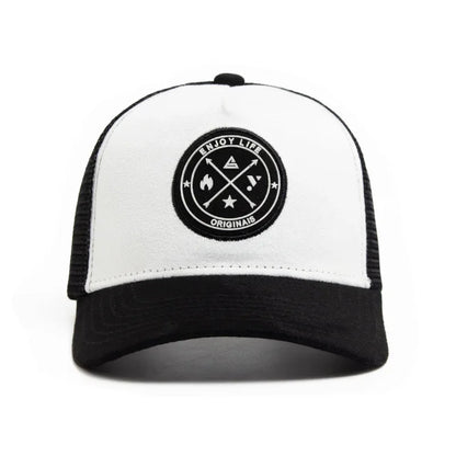 Summer Mesh Baseball Cap – Unisex Snapback Hat with Letter Icon, Breathable Casual Trucker Dad Hat for Men & Women