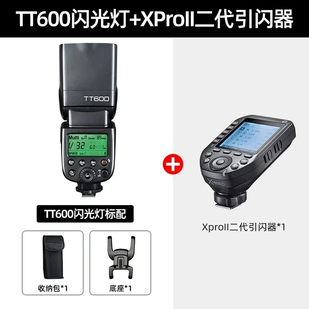 Godox TT600 2.4G Wireless Camera Flash – GN60 Speedlite Master/Slave for Canon, Nikon, Sony, Pentax, Olympus, Fuji, Lumix