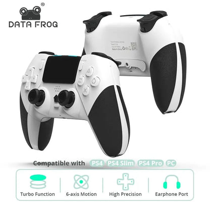 DATA FROG Bluetooth Wireless Controller - Compatible with PS4, PS4 Pro, PS4 Slim, and PC Gamepad Joystick
