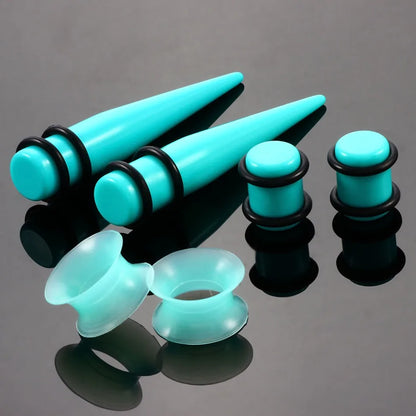 50PCS Acrylic Ear Stretching Kit – Tapered Ear Expander Plugs for Piercing, Punk Body Jewelry & Ear Dilations