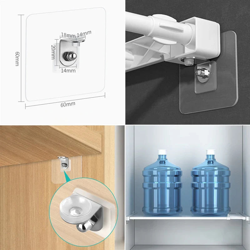 Strong Non-Marking Adhesive Patch Hook - Non-Punching Transparent Wall Hanging Shelf Buckle, No-Nail Auxiliary Patch