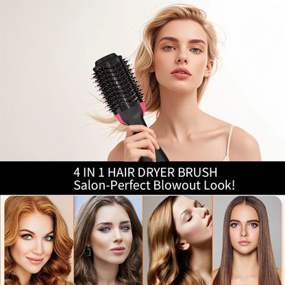 LISAPRO 3-in-1 Hot Air Brush - Professional Hair Dryer, Volumizer & Styling Brush With 1000W One-Step Blow Drying