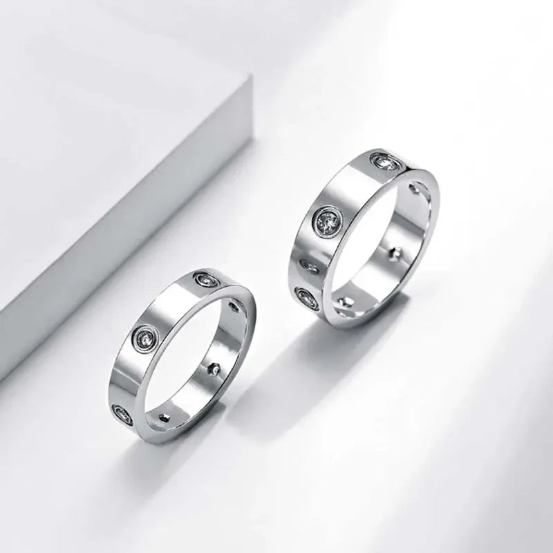 Gold-Plated Cubic Zirconia Love Ring — Promise & Wedding Band for Women