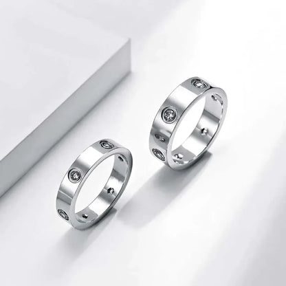 Gold-Plated Cubic Zirconia Love Ring — Promise & Wedding Band for Women