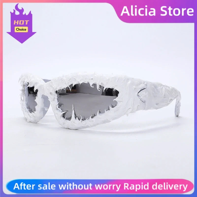 Hot Brteam Drip Glue Handmade Venom Sunglasses – Cool Street Style Unisex Sunglasses, Personalized Gifts for Rappers