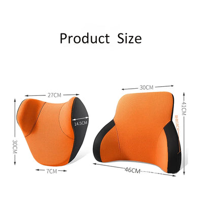 Comfortable Memory Foam Car Seat Pillow: Breathable Neck Support & Lumbar Cushion - Auto Headrest Lumbar Support
