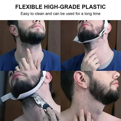 Beard Shaper Neckline Template – Ultimate Beard Guide Trimmer & Shaving Stencil for Men