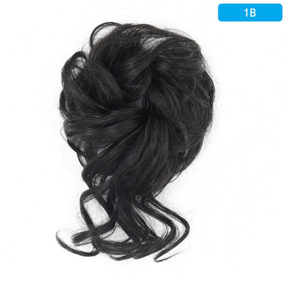 AZQUEEN Messy Bun Hair Extension – Synthetic Curly Wave Chignon Scrunchie, Elastic Band Updo Hairpiece for Women