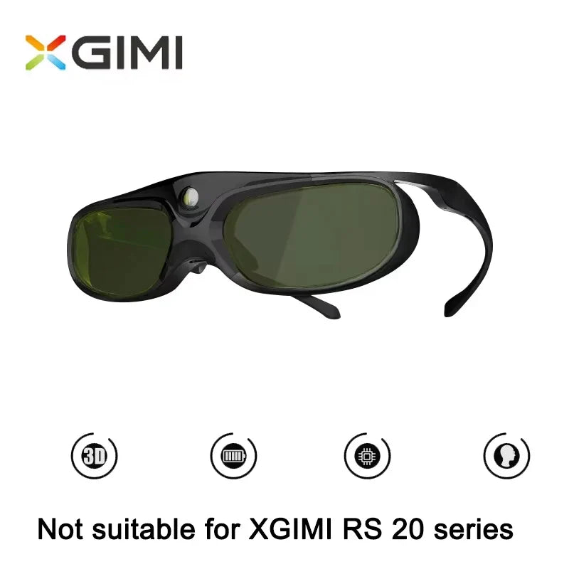XGIMI Original DLP-Link 3D Glasses – Active Shutter Rechargeable Projector Eyewear | Compatible with JMGO, Formovie & Changhong Projectors Accessory
