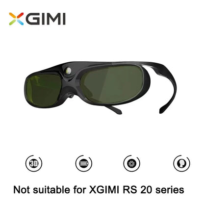 XGIMI Original DLP-Link 3D Glasses – Active Shutter Rechargeable Projector Eyewear | Compatible with JMGO, Formovie & Changhong Projectors Accessory
