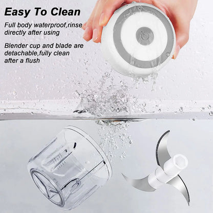 Mini Electric Kitchen Food Chopper: USB Portable Garlic Masher, Meat Grinder, Vegetable Chopper - Essential Kitchen Gadget