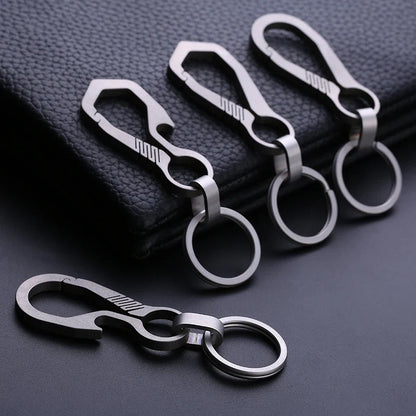 Titanium Key Chain - Lightweight Men’s EDC Quickdraw Carabiner Buckle Key Ring Outdoor Tool