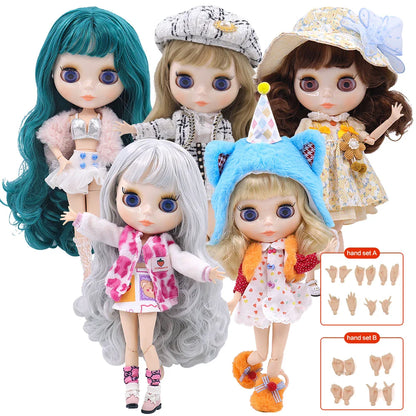ICY DBS Blyth Doll – 1/6 BJD Customized Nude Joint Body, White Skin Glossy & Matte Face, 30cm Girl Toy Gift