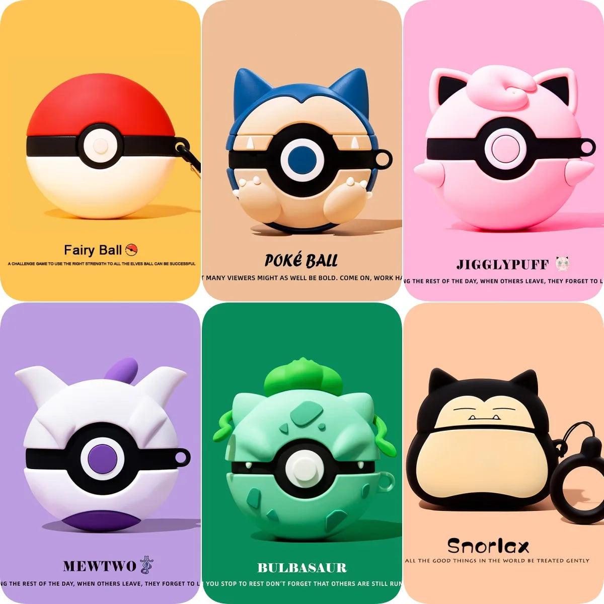 3D Poke Ball Silicone Case for AirPods Pro 2 — Cute Cartoon Anime Earphone Cover for Kids & Boys