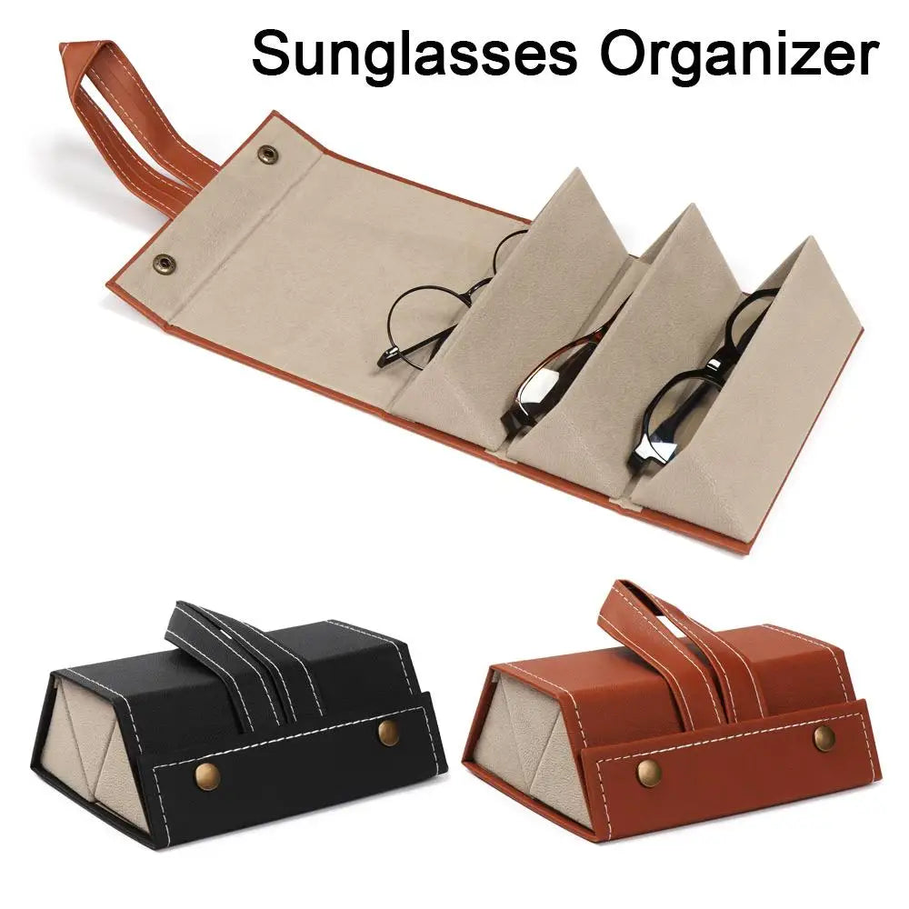 Multi-Slot Portable Glasses Organizer – 2 to 6 Slot Eyeglasses & Sunglasses Travel Storage Case