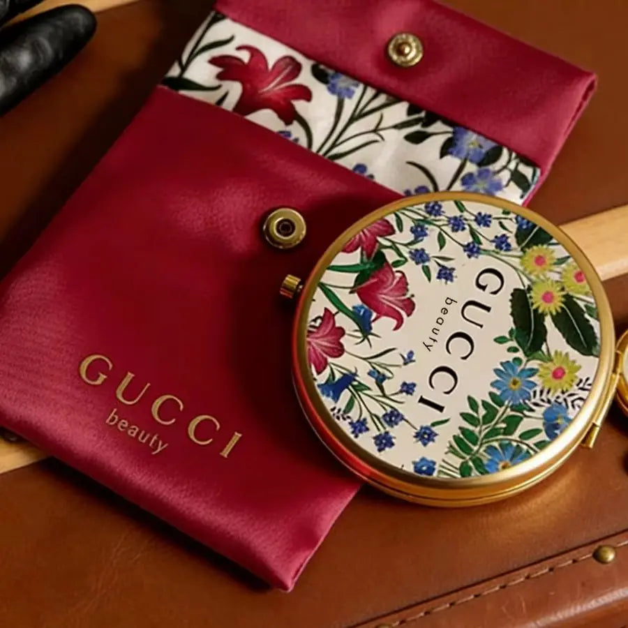 Gucci Classic Floral Pattern - Compact Portable Makeup Hand Mirror